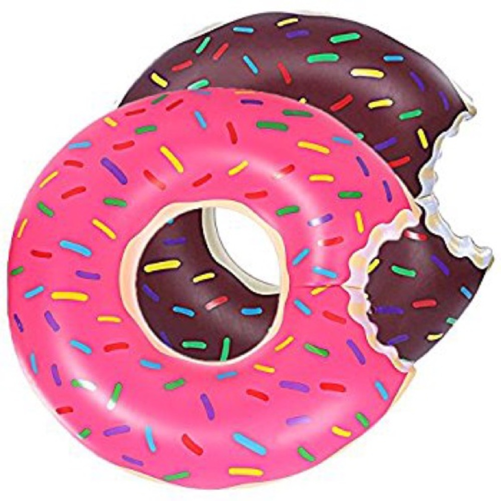 Summer pool floats donut sprinkles pink brown 39”